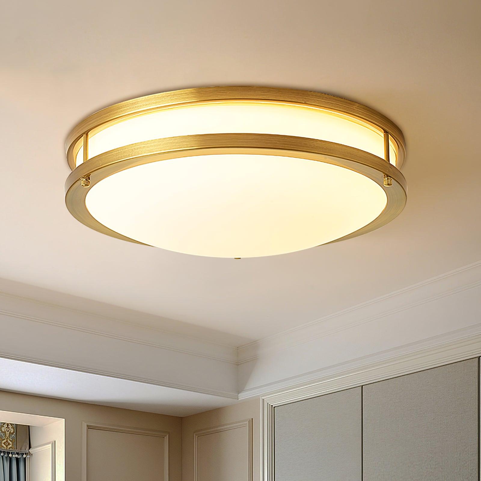 Whittier Natural Brass Flush Ceiling Light by FIFTH & BEAM — product view 4