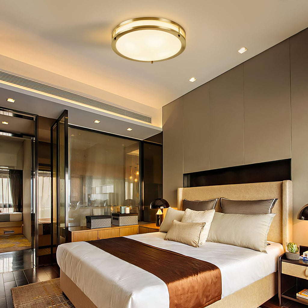 Whittier Natural Brass Flush Ceiling Light by FIFTH & BEAM — product view 6