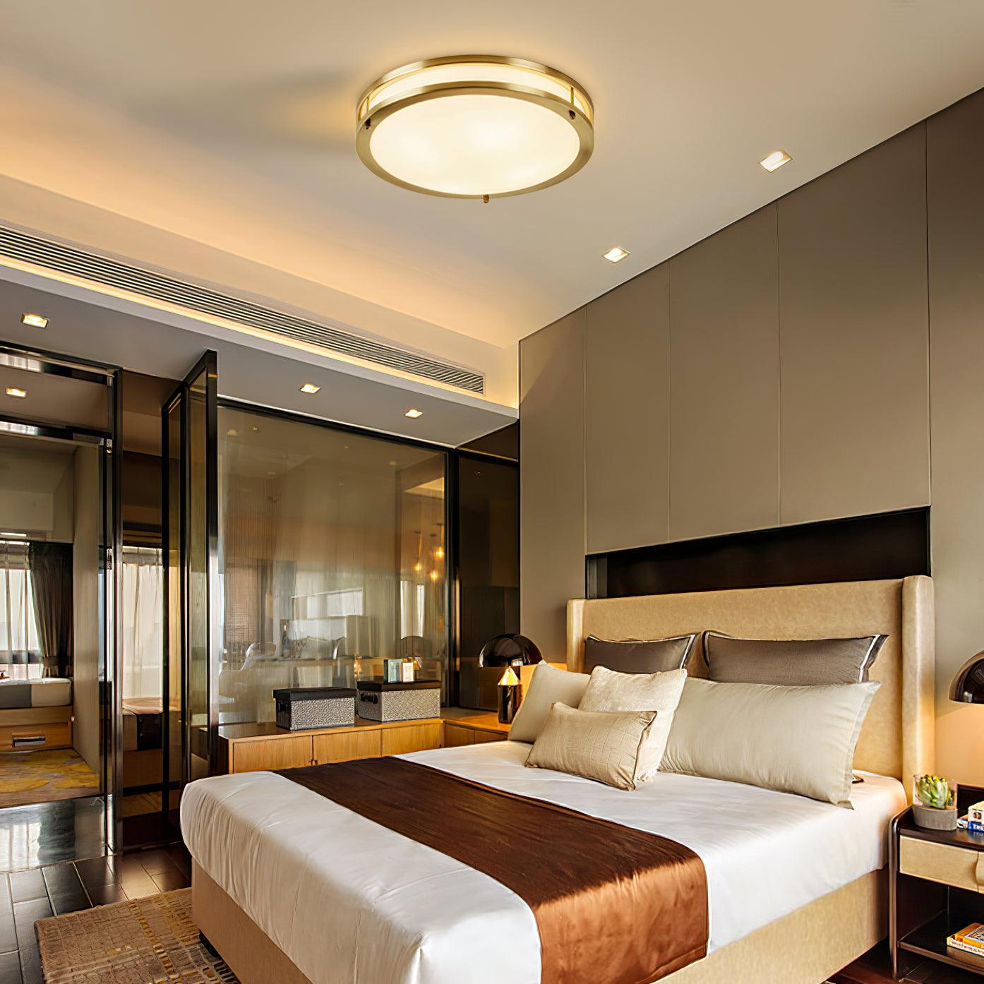 Whittier Natural Brass Flush Ceiling Light by FIFTH & BEAM — product view 6