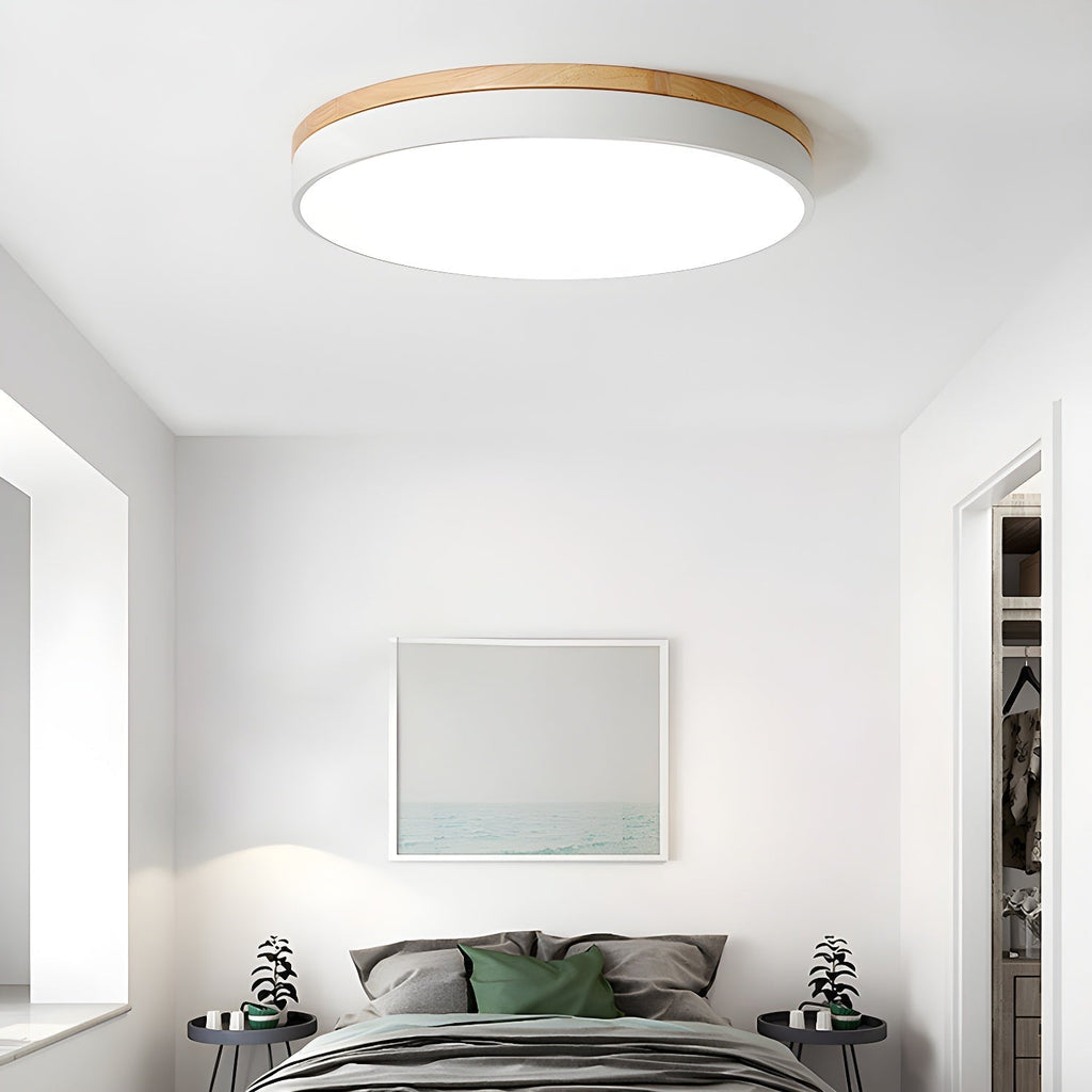Zara Circular Wood Ceiling Lamp by FIFTH & BEAM — product view 9