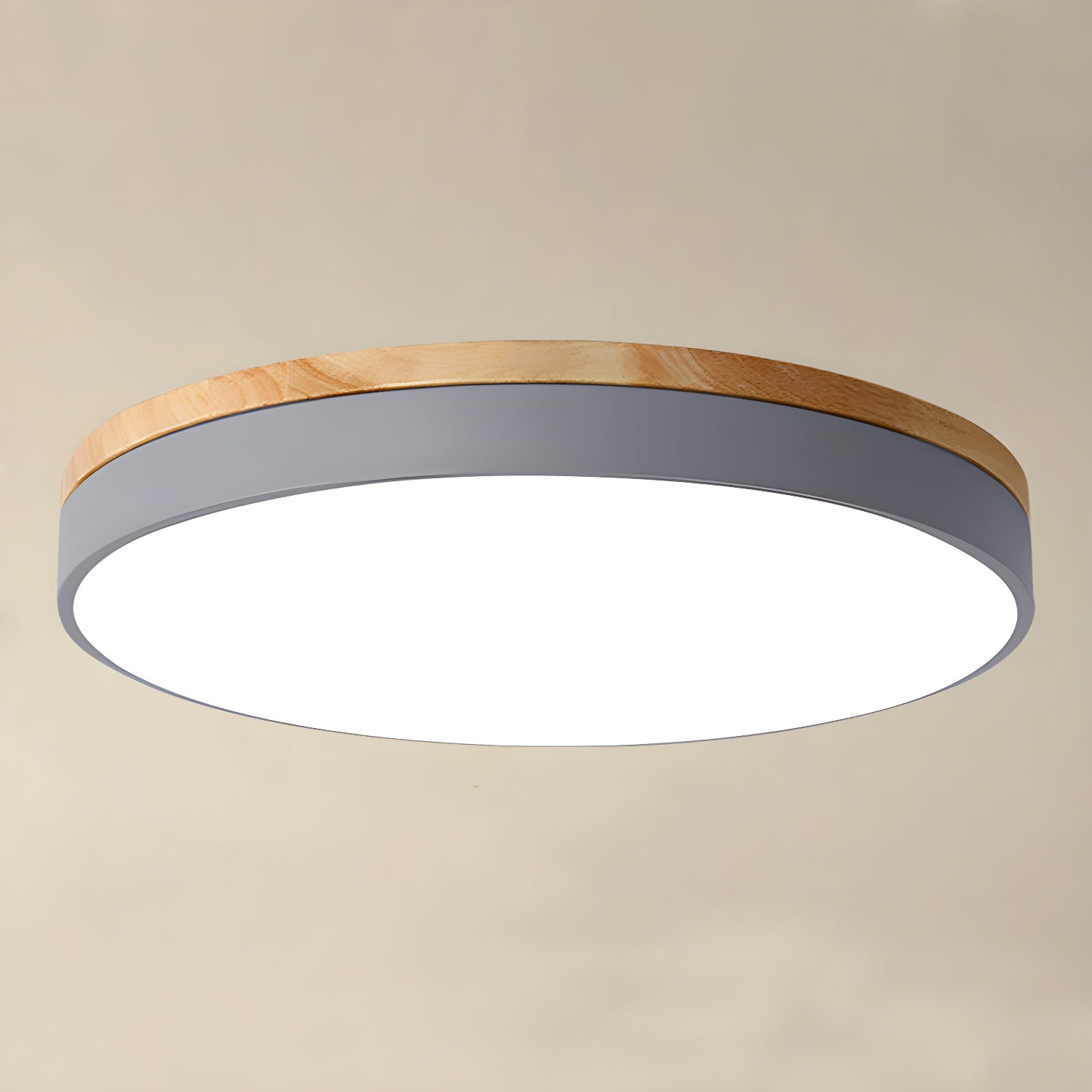 Zara Circular Wood Ceiling Lamp by FIFTH & BEAM — product view 6